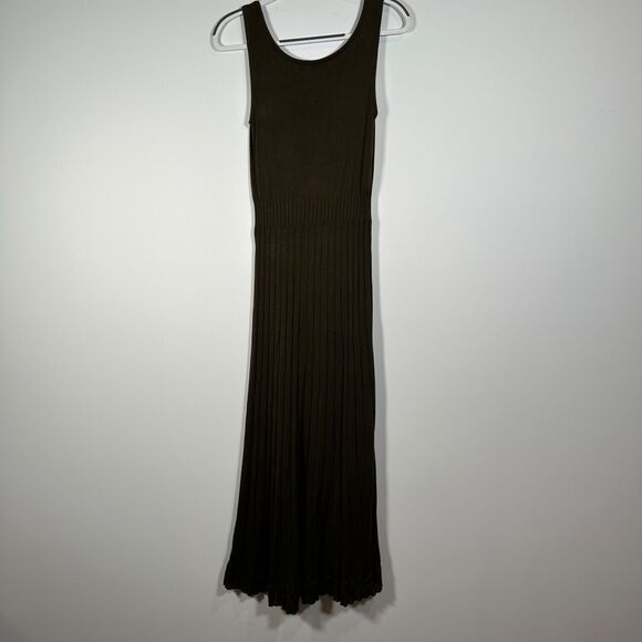 Peruvian Connection Sweater Dress Women's Small Rib Knit Green Maxi Sleeveless - Picture 8 of 10